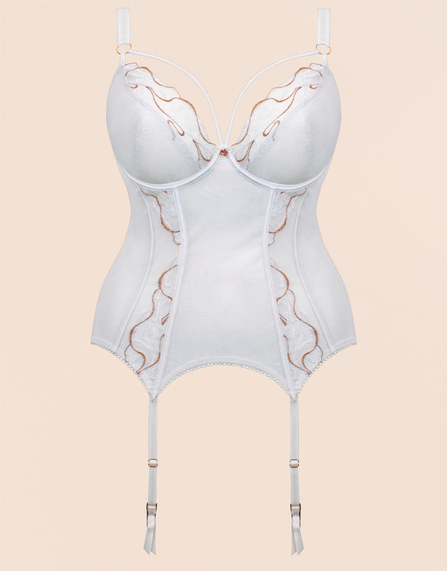 Scantilly Fascinate Plunge Basque White