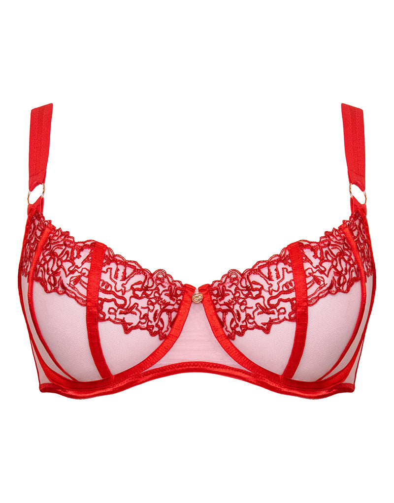 Scantilly Tantric Balcony Bra Pink/Red - 34G