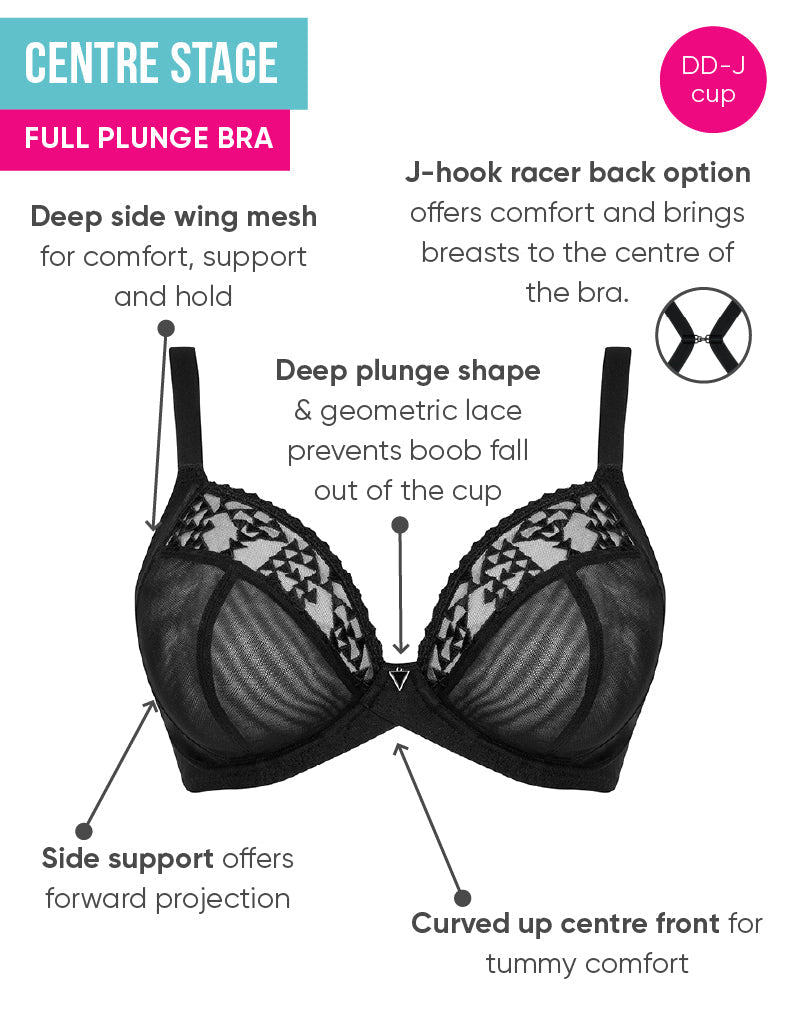 Curvy Kate Centre Stage Full Plunge Side Support Bra Black – Curvy Kate CA