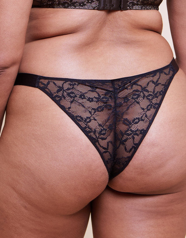 Curvy Kate All Night Lace Tanga Black/Blush