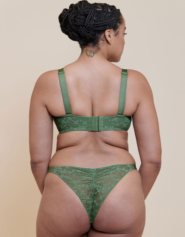 Curvy Kate All Night Lace Scooped Multiway Balcony Bra Dusky Green