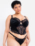 Curvy Kate Boost Bombshell Longline Padded Balcony Bra Black Sparkle