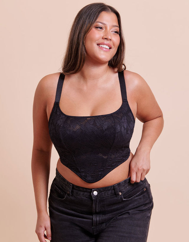 Curvy Kate Calla Longline Corset Bra Black