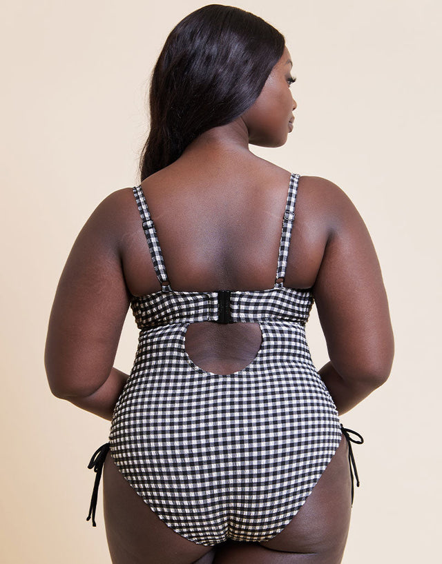 Curvy Kate Holiday Check Non Wired Swimsuit Black