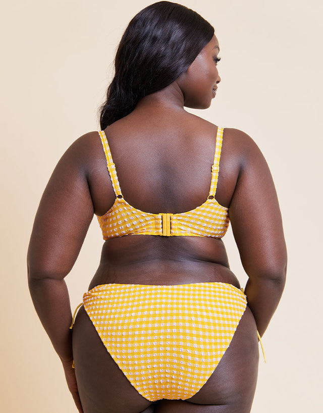 Curvy Kate Holiday Check Tie-Side Bikini Brief Sunshine Yellow