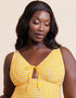 Curvy Kate Holiday Check Non Wired Swimsuit Sunshine Yellow