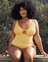 Curvy Kate Holiday Check Non Wired Swimsuit Sunshine Yellow