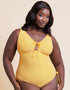 Curvy Kate Holiday Check Non Wired Swimsuit Sunshine Yellow