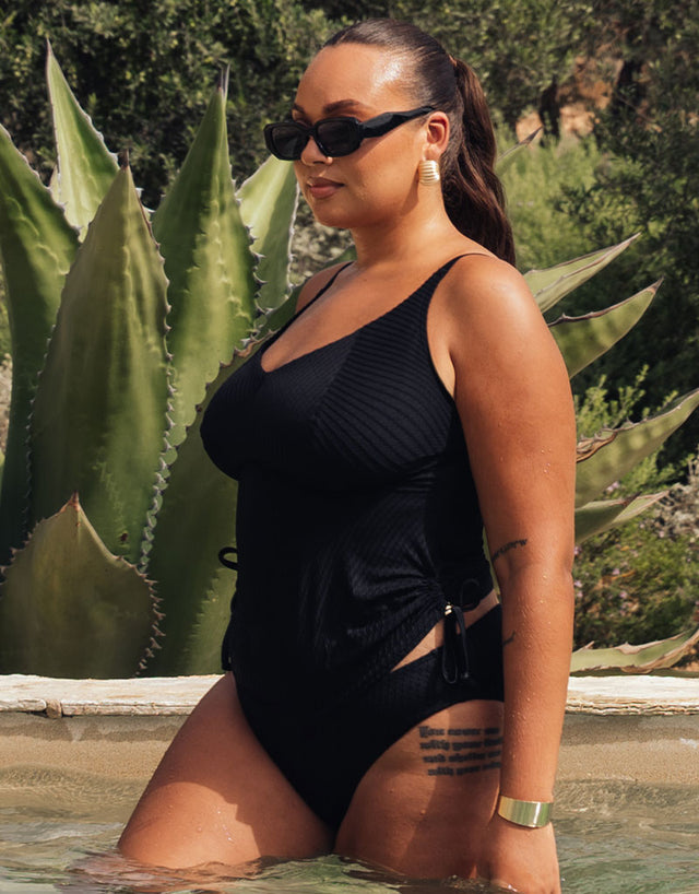 Curvy Kate Jet Set Non-Wired Multiway Tankini Top Black