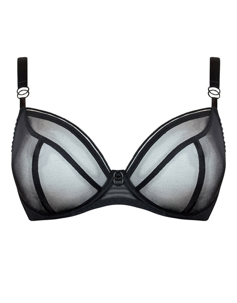 Curvy Kate Unchained Sheer Plunge Bra 30DD, Black at  Women's  Clothing store