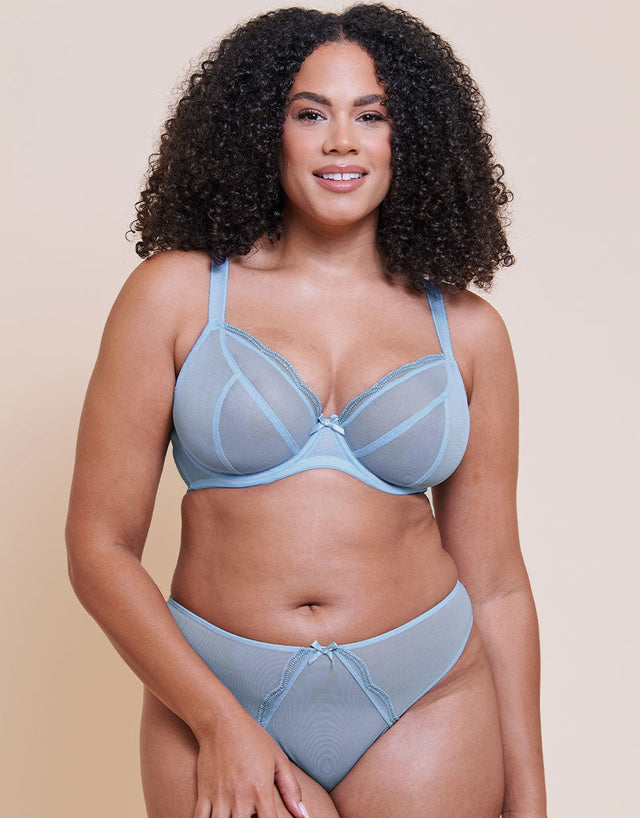 Curvy Kate Lightstyle Scallop Brazilian Light Blue/Silver