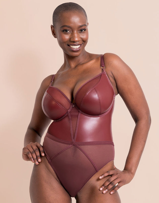 Curvy Kate Lucky Star Plunge Body Oxblood