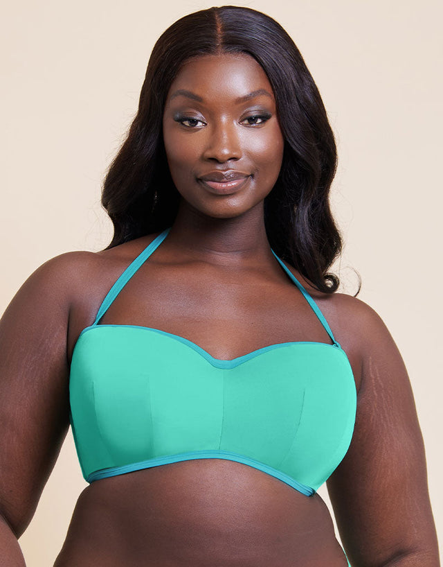 Curvy Kate Minimalist Bandeau Strapless Multiway Bikini Top Aqua