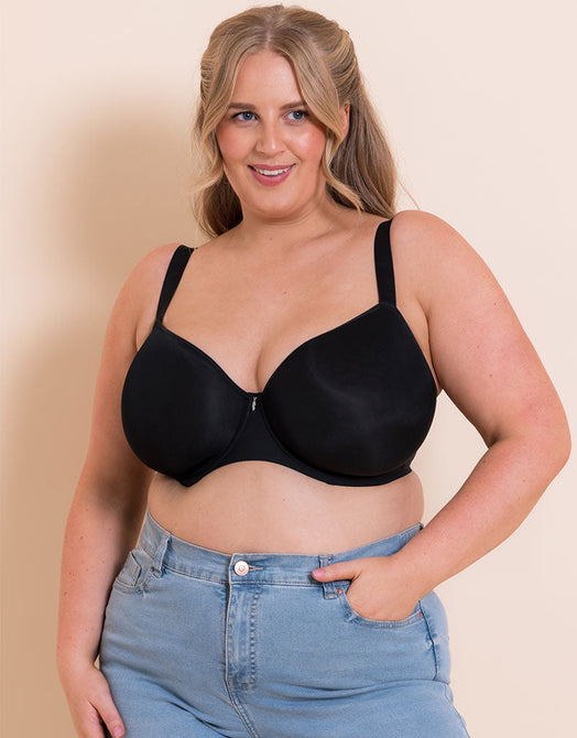 Curvy Kate Smoothie Spacer Moulded T-Shirt Plunge Bra Black