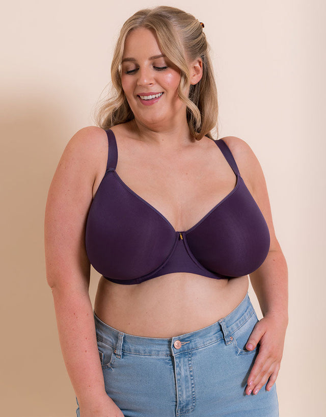 Curvy Kate Smoothie Spacer Moulded T-Shirt Plunge Bra Deep Purple