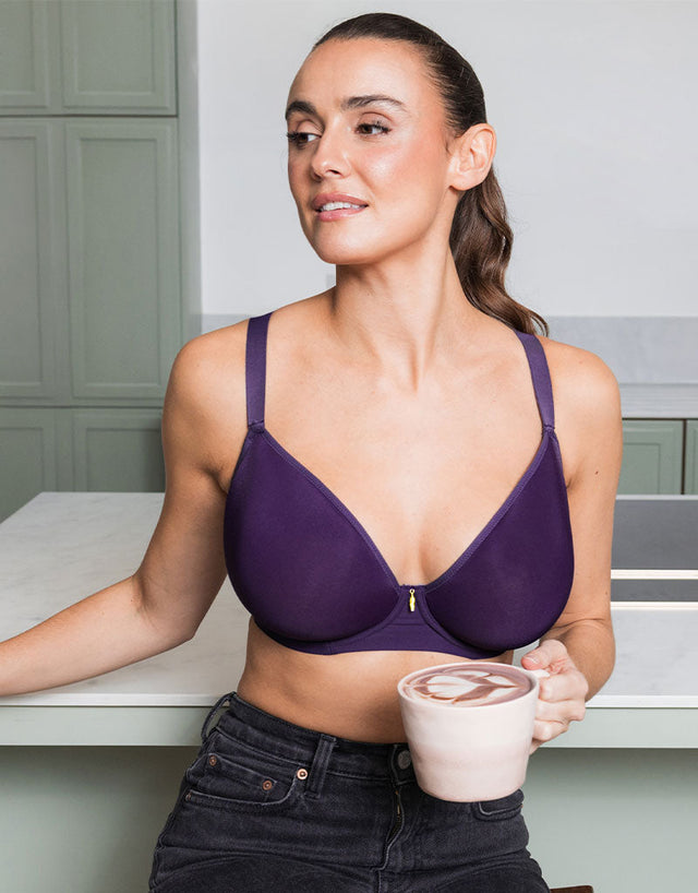 Curvy Kate Smoothie Spacer Moulded T-Shirt Plunge Bra Deep Purple