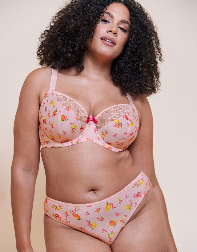 Curvy Kate Spellbound Brazilian Brief Blush Floral Print