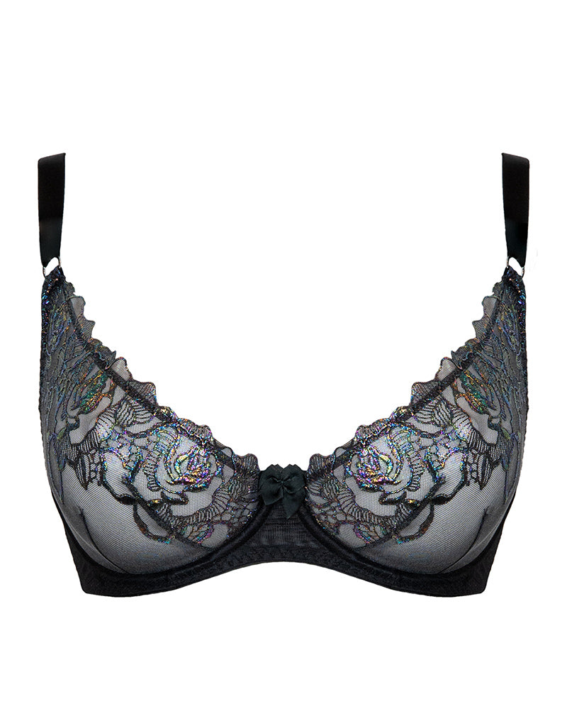 Curvy Kate Stand Out Scooped Plunge Bra Black Sparkle - 30DD