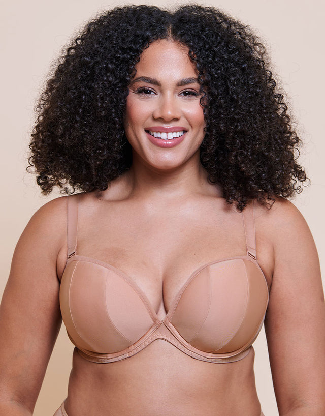 Curvy Kate Superhero Multiway Padded Plunge Bra Latte