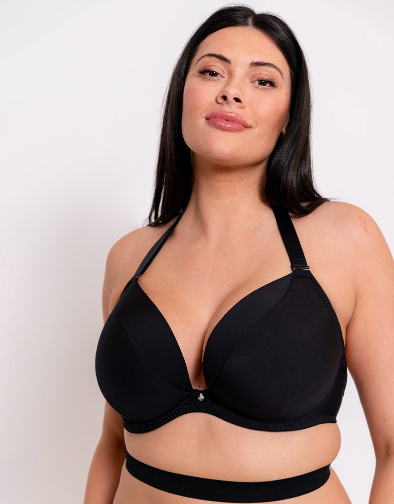 Buy online Black Nylon Plunge Bra from lingerie for Women by Curvy Love for  ₹629 at 45% off