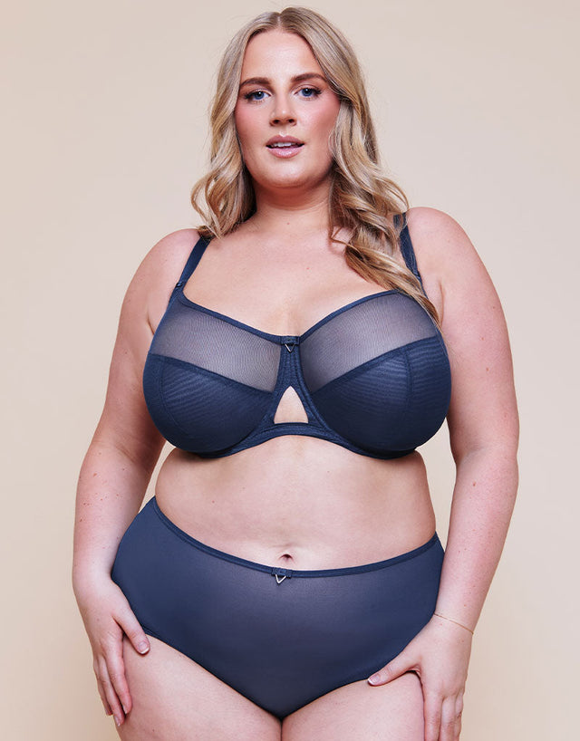 Curvy Kate Victory Side Support Balcony Bra Navy Blue