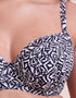Curvy Kate Wild Horizon Padded Balcony Bikini Top Black Print