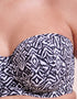 Curvy Kate Wild Horizon Bandeau Strapless Multiway Bikini Top Black Print