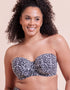 Curvy Kate Wild Horizon Bandeau Strapless Multiway Bikini Top Black Print