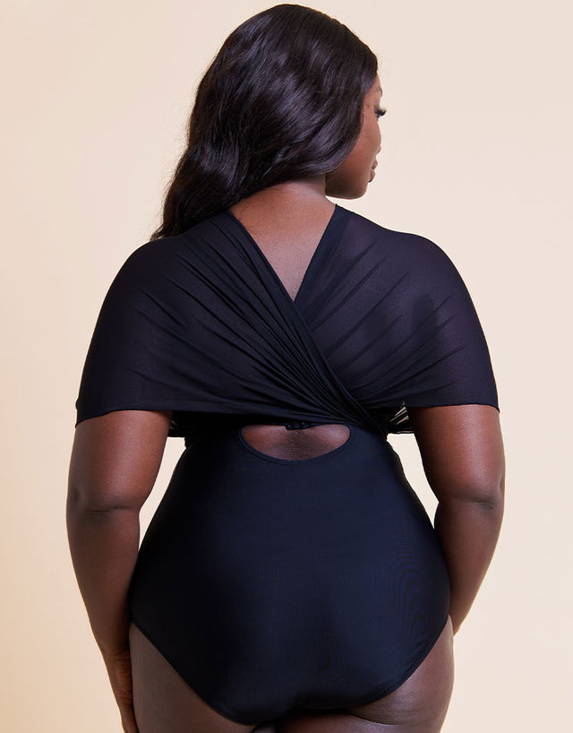 Curvy Kate Wrapsody Bandeau Strapless Multiway Swimsuit Black