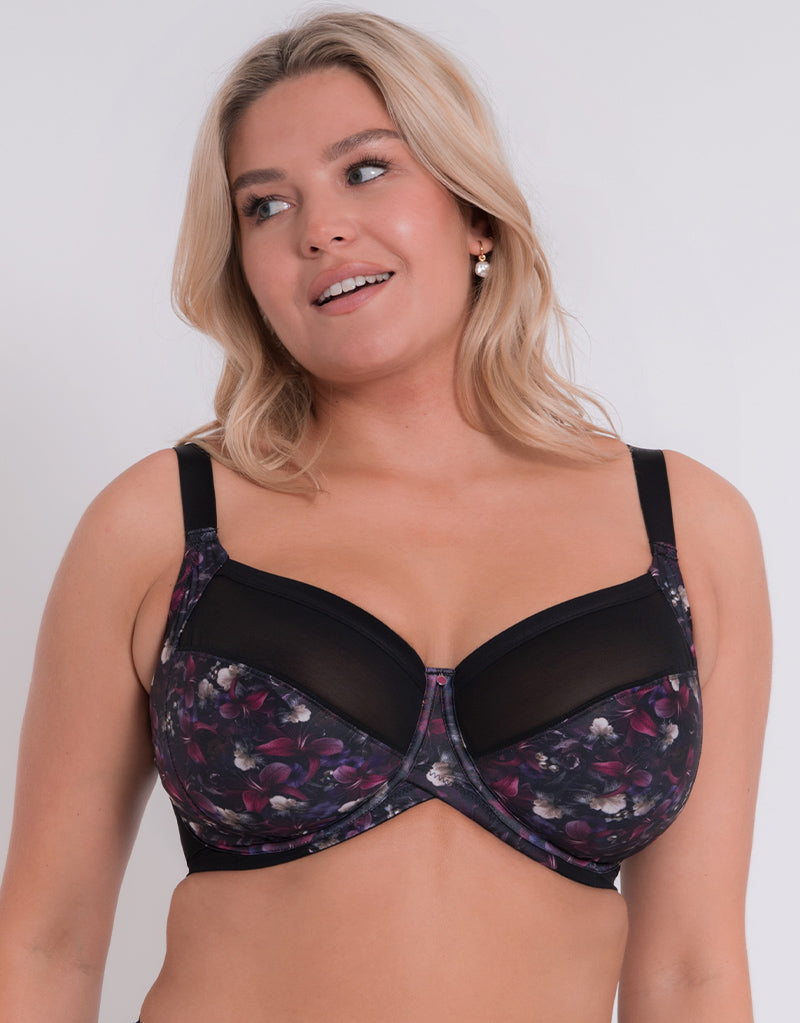 Curvy Kate WonderFully Full Cup Side Support Bra Black Floral – Curvy Kate  CA
