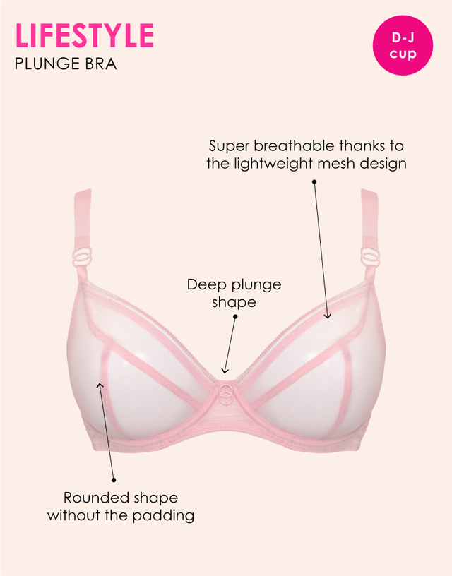 Curvy Kate Lifestyle Plunge Bra Blush Pink