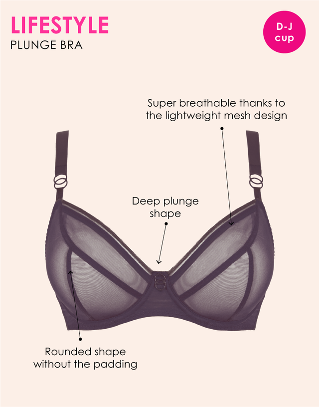 Curvy Kate Lifestyle Plunge Bra Plum Purple