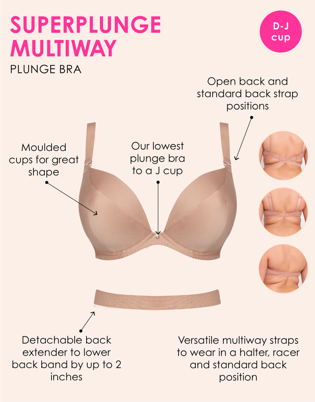 Curvy Kate Superplunge Multiway Padded Plunge Bra Latte