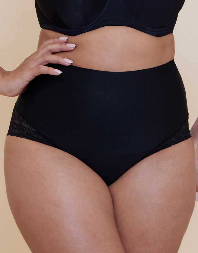 Magic Tummy Shaper Lace Control Brief Black
