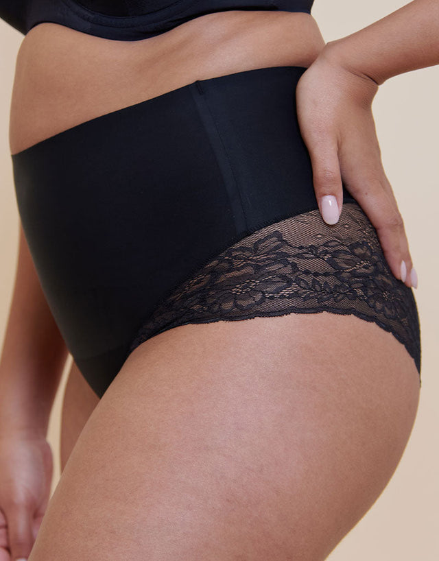 Magic Tummy Shaper Lace Control Brief Black
