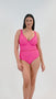 Get the 360 view of our First Class plunge swimsuit in Pink!