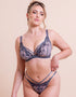 Scantilly Bound Blossom Deep Plunge Bra Steel Grey