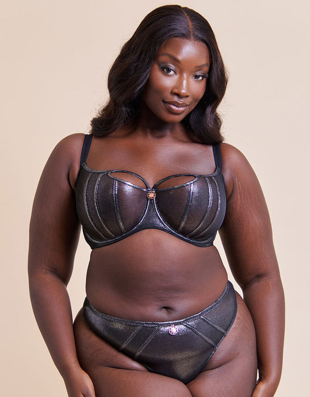 Scantilly Eos Thong Black Sparkle