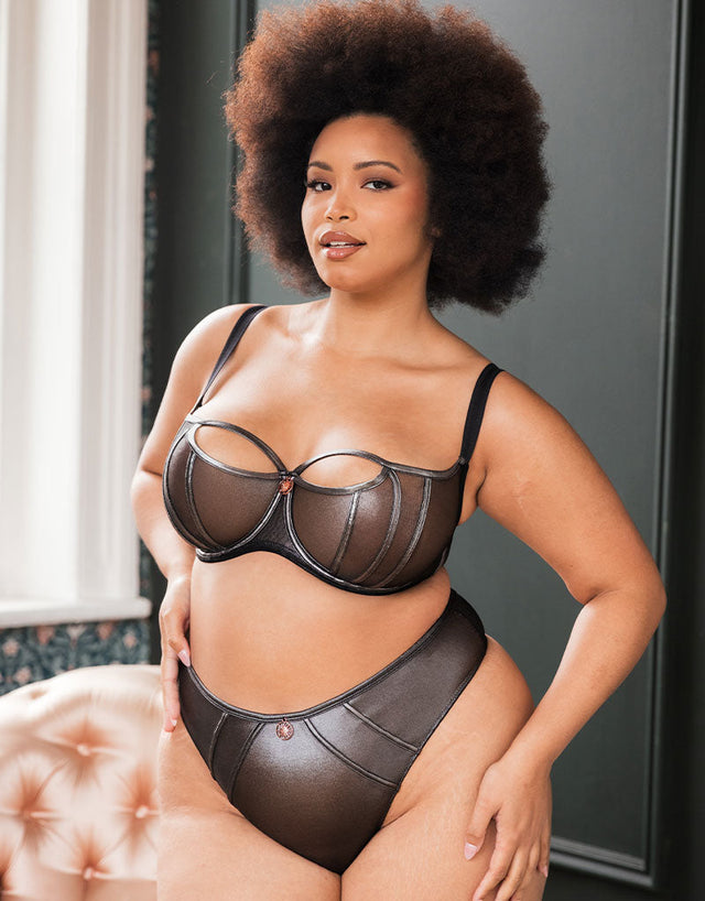 Scantilly Eos Thong Black Sparkle