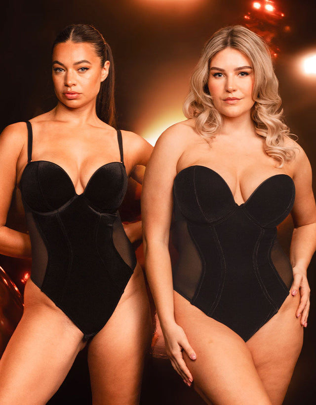 Scantilly Icon Plunge Strapless Multiway Padded Body Black