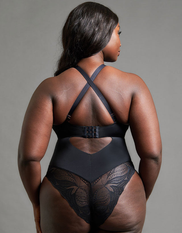 Scantilly Indulgence Multiway Stretch Lace Body Black/Latte