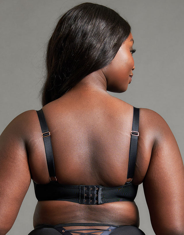 Scantilly Laced Up Plunge Bra Black