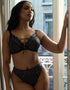Scantilly Laced Up High Waist Thong Black