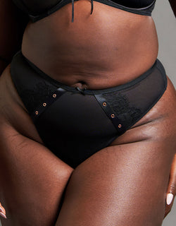 Scantilly Laced Up High Waist Thong Black