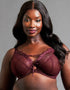 Scantilly Laced Up Plunge Bra Merlot