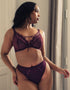 Scantilly Laced Up Plunge Bra Merlot
