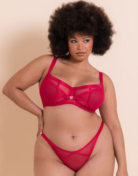 Scantilly Loved Up Balcony Bra Crimson