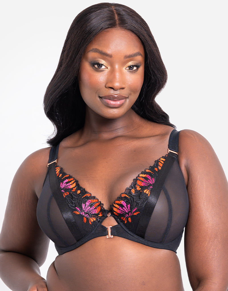 Scantilly Mesmerise Plunge Bra Black Multi – Curvy Kate CA