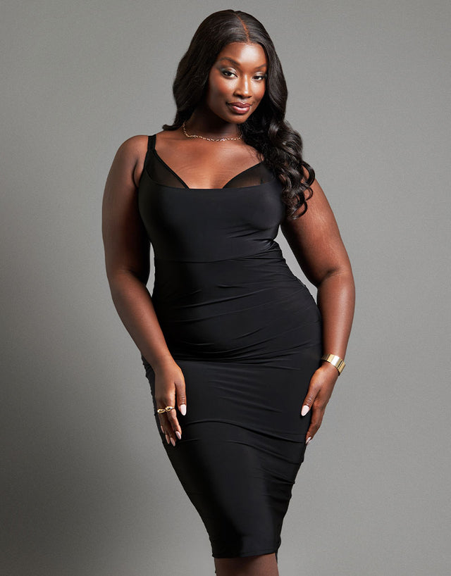 Scantilly Mirage Wired Plunge Slip Dress Black