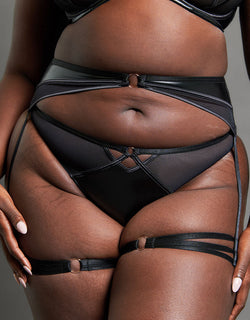 Scantilly Scandal Suspender Belt with Leg Harness Black